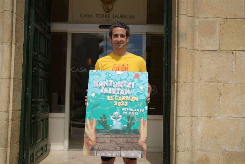 El ganador del concurso del cartel de fiestas de Portugalete hace doblete en Santurtzi