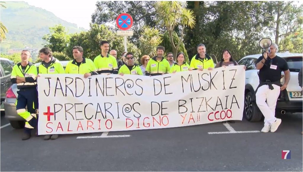 Los trabajadores del servicio de jardinería de Muskiz tienen los salarios “más precarios de Bizkaia”