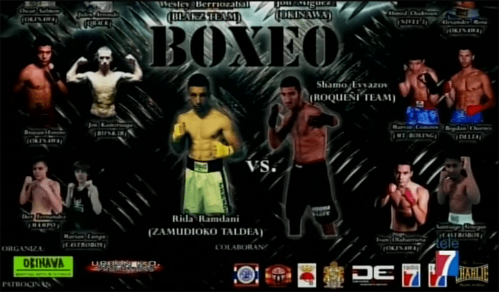 Fatxi y Txerra presentadores de URBAN K.O junto a Jose Mª Liendo presentan "Campeonato de Boxeo"