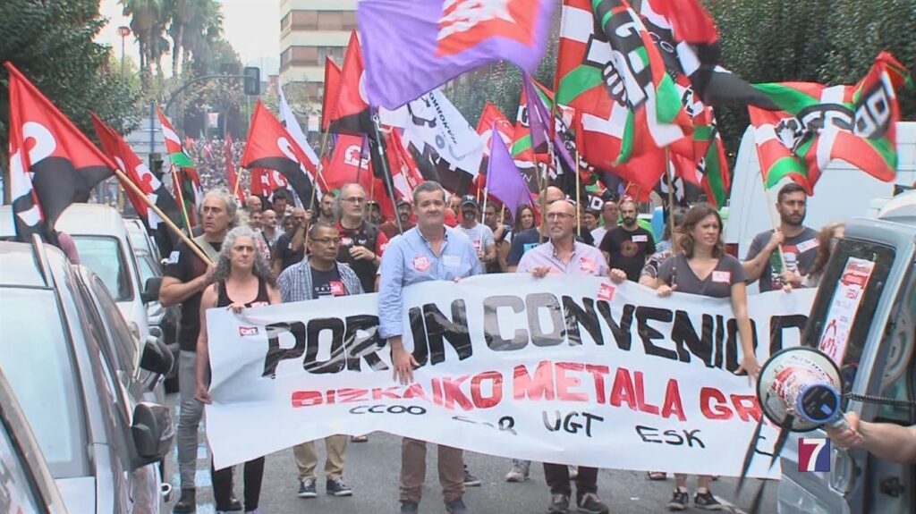 Los Trabajadores del Metal de Bizkaia toman las calles de Barakaldo — Tele7